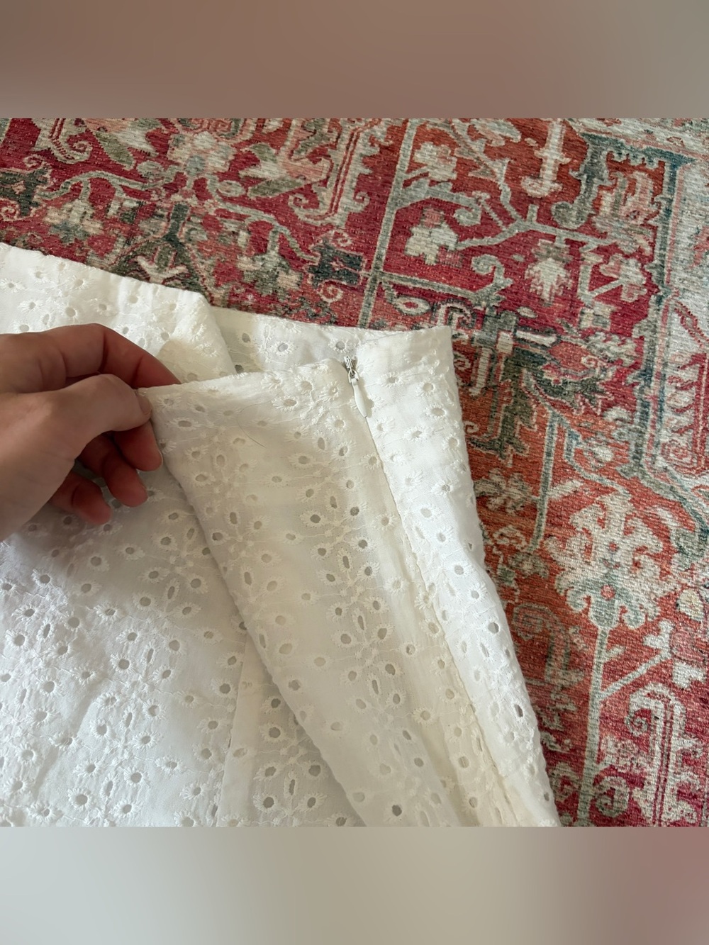 White eyelet lace ruffle mini skirt | coconut girl, y2k summer mini skirt - Picture 3 of 9